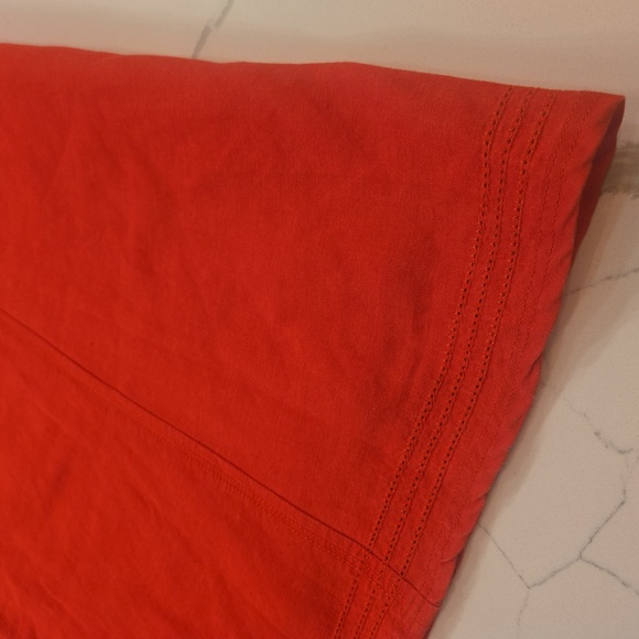 Ashley Stewart Linen Blend Lined Festive Holiday Red Maxi A-Line Skirt Womens 18 - Picture 8 of 10